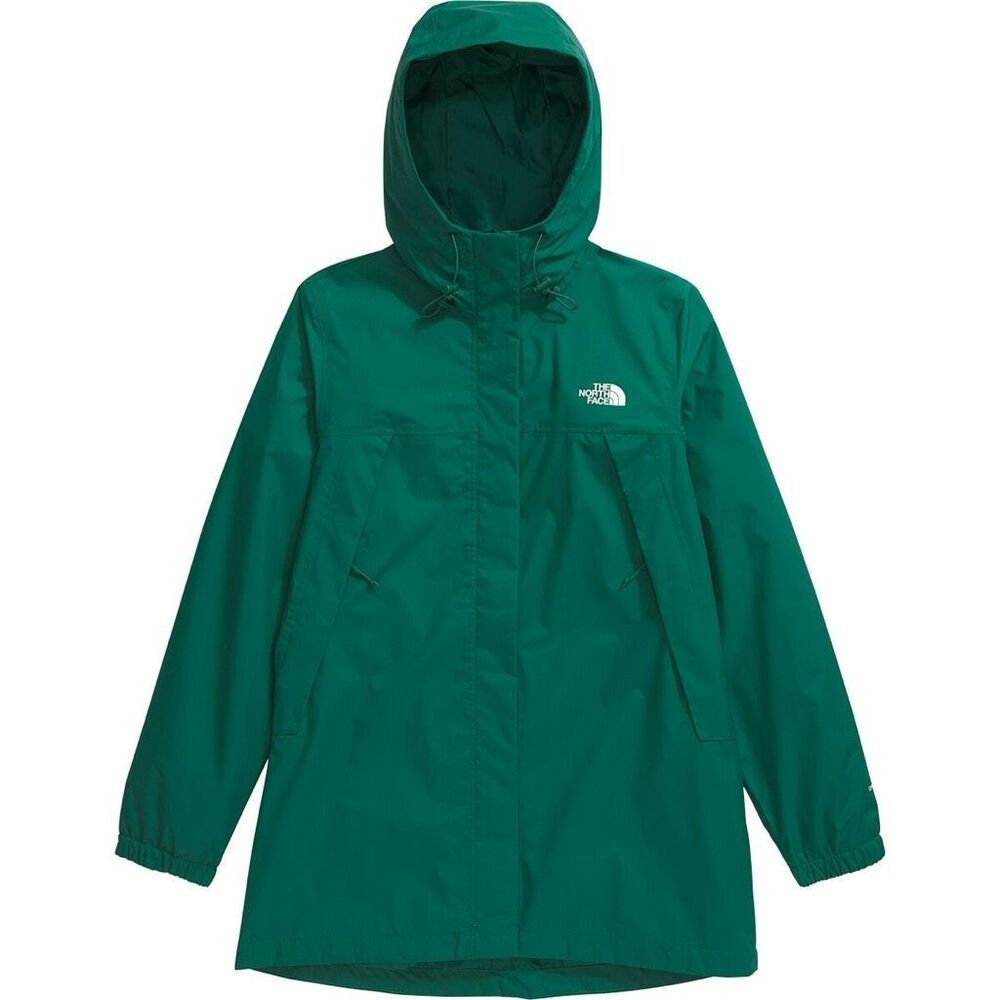 The North Face Hooded Antora Rain Full Zip Parka Deep Nori Green Xs